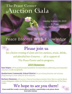 THE PEACE CENTER Auction Gala @   Spring Mill Manor